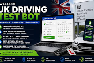 code UK driving test bot, driving slot bot, UK dvsa bot, bbdc, reservation bot