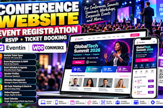 conference website, event ticket website, rsvp and ticket booking with eventin