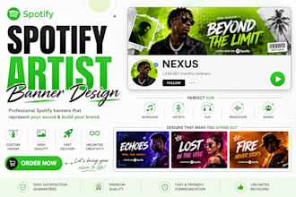 design spotify banner, spotify canvas, album cover, flyer