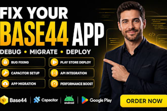 base44 bug fixing base44 capacitor base44 migration app deployment to play store