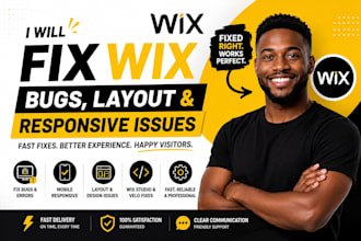 fix wix website bugs, layout issues mobile responsive problems optimize