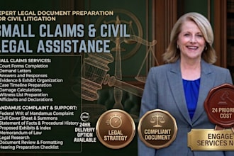 prepare and review small claims court documents for filing or defense