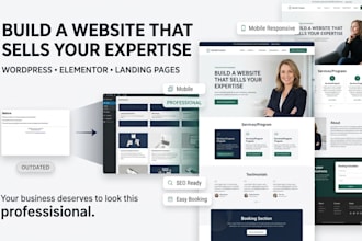 design coaches wordpress elementor website, wordpress landing page wordpress seo