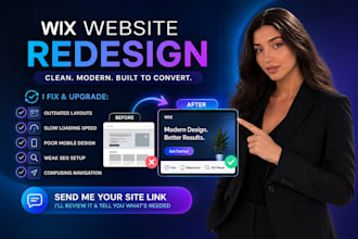 redesign or fix your wix website into a modern wix harmony site