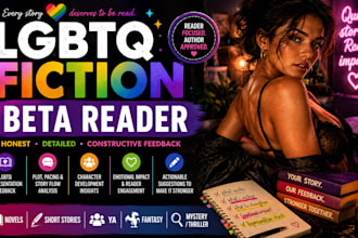 beta read your lgbtq fiction and provide detailed feedback