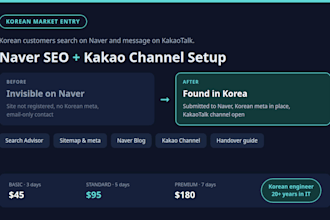 set up naver SEO and kakao channel for your korean market entry