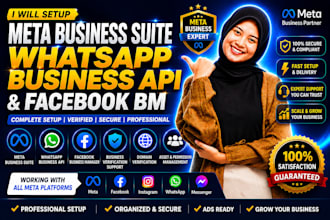 setup meta business suite whatsapp business API and facebook bm