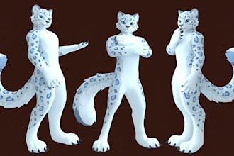 create custom vrchat anime furry avatar fursona 3d vrc character vrchat model