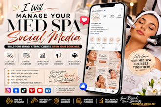 manage your med spa aesthetic beauty social media and create engaging content