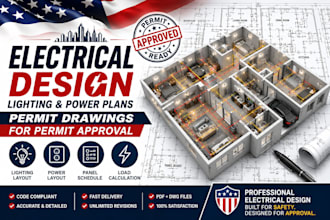create electrical, lighting, and power plans for building permit approval