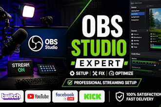 setup and fix obs studio for twitch youtube and live streaming