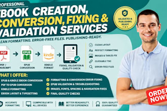 do ebook creation conversion fixing and validation services