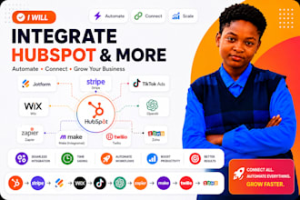 integrate hubspot stripe jotform wix tiktok ads open ai  zapier twilio make zoho