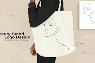 design signature minimalist line art logo for personal brand