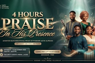 design stunning church, crusade and gospel event flyers