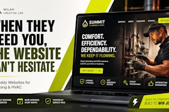 design godaddy website for plumbing and hvac business
