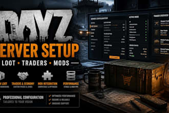 configure dayz server with loot system, traders, and expansion mods
