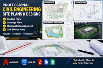 design grading plans, drainage plans, stormwater management, civil 3d site plans