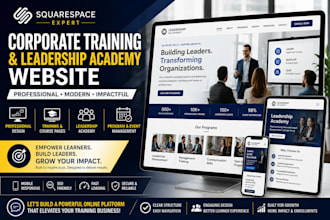build squarespace corporate training website leadership academic website