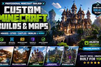 create custom minecraft builds, maps, houses, cities and fantasy worlds