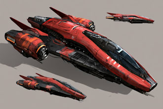 create spaceship concept art for you