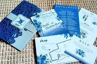 design a custom wedding invitation and stationery suite