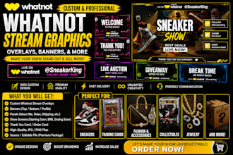 design professional whatnot live stream graphics and overlays