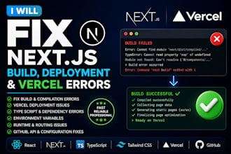 fix next js build, deployment, typescript and vercel errors