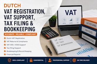 provide dutch vat registration, vat support, tax filing and bookkeeping