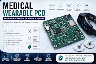 design medical wearable pcb for biosensor, bioimpenance and biomedical systems