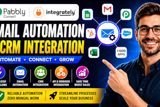 build pabbly connect or integrately email automation and crm integration