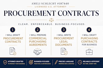 draft an airtight procurement contract a licensed US attorney bespoke purchasing