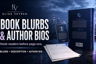 write your book blurb and author bio