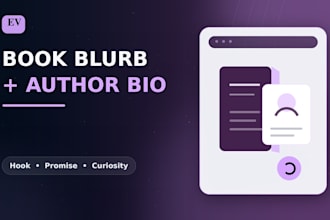 write your book description blurb and author bio