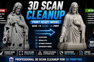 clean up and repair your 3d scanned model for 3d printing
