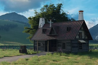 create realistic 3d environments in blender for games, films and animation