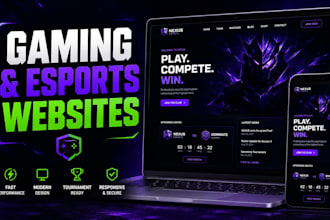 design responsive gaming esports website with wordpress and logo for tournaments