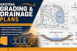 prepare arizona grading and drainage permit plans, stormwater management plans