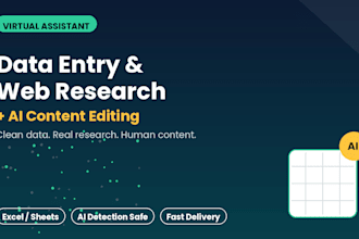do data entry, web research and ai content editing