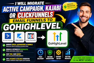 migrate activecampaign kajabi clickfunnels email funnels to gohighlevel