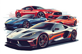 draw your cars and automotive vector art perfectly