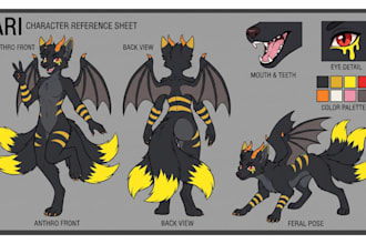 draw custom furry reference sheet fursona ref sheet oc nsfw anthro character art