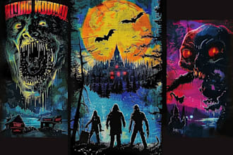 do 70s 90s horror vintage movie poster
