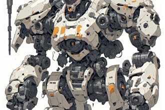 design sci fi mecha and robot concept art