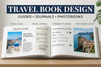 design travel book travel guide photobook wedding album travel itinerary planner