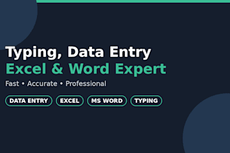 fast typing data entry excel  word formatting services