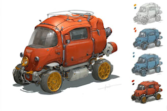 cerate concept art spaceship or vehicle design