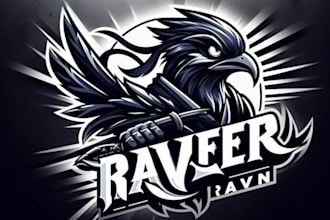 make creative wall mural ninja raven mascot logo