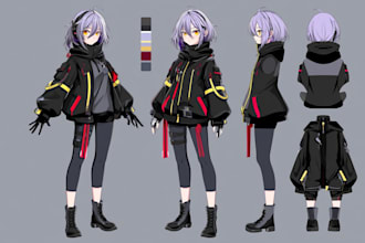 create professional custom anime oc character design for you
