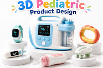 model 3d kids medical fitness product 3d pediatric device cad 3d baby healthcare